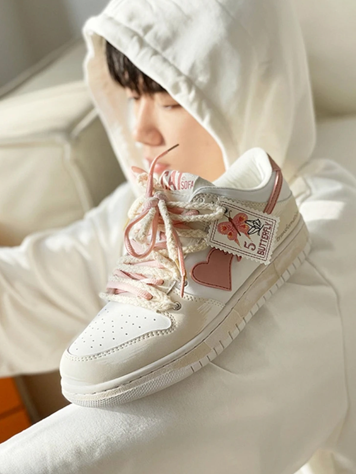 Darius | Skate schoenen in de kleur Crème voor heren in Streetwear stijl ideaal voor de winter