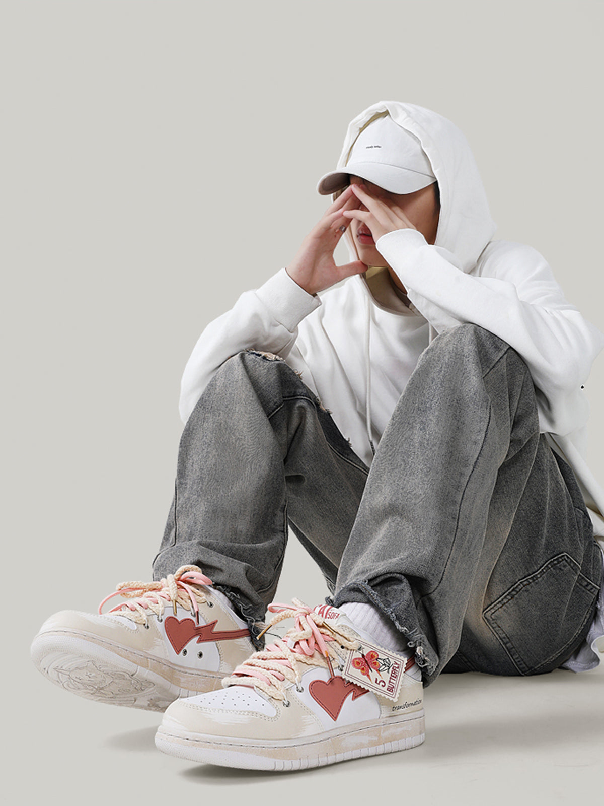 Darius | Skate schoenen in de kleur Crème voor heren in Streetwear stijl ideaal voor de winter