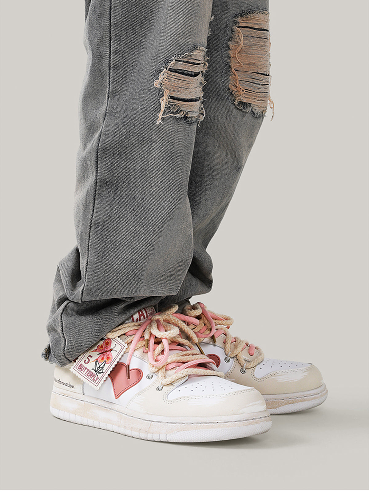 Darius | Skate schoenen in de kleur Crème voor heren in Streetwear stijl ideaal voor de winter