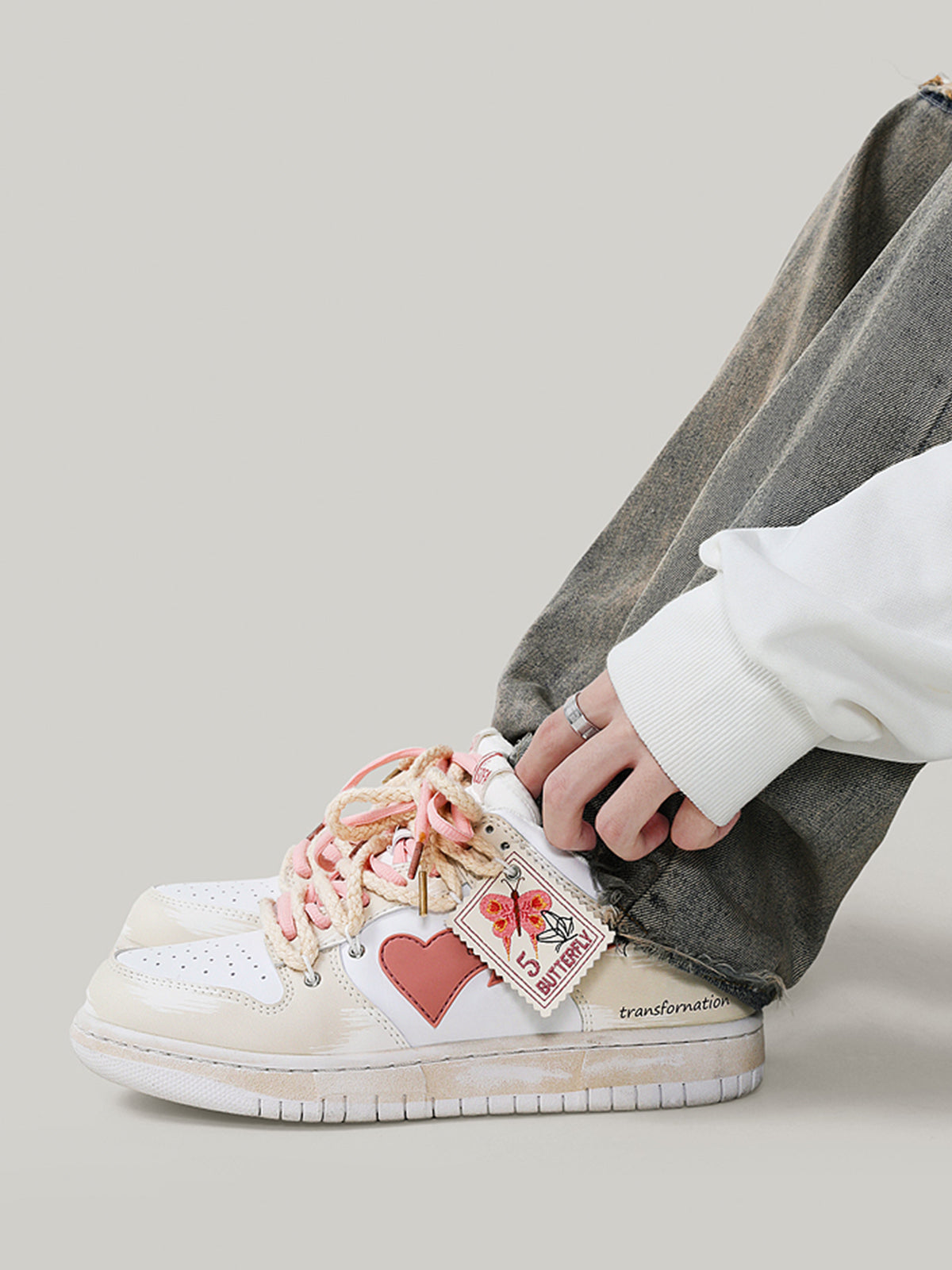 Darius | Skate schoenen in de kleur Crème voor heren in Streetwear stijl ideaal voor de winter