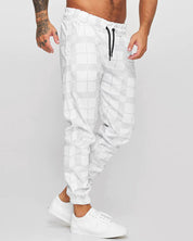 Dean | Comfortabele geruite joggingbroek in de kleur Wit voor heren in Lounge stijl ideaal voor de herfst.