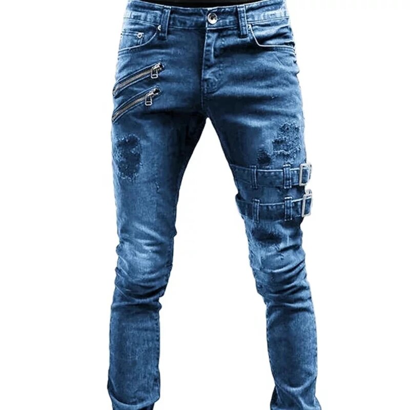 Derrick | Stijlvolle Denimbroek in de kleur Blauw voor heren in Heritage stijl geschikt voor alle seizoenen.