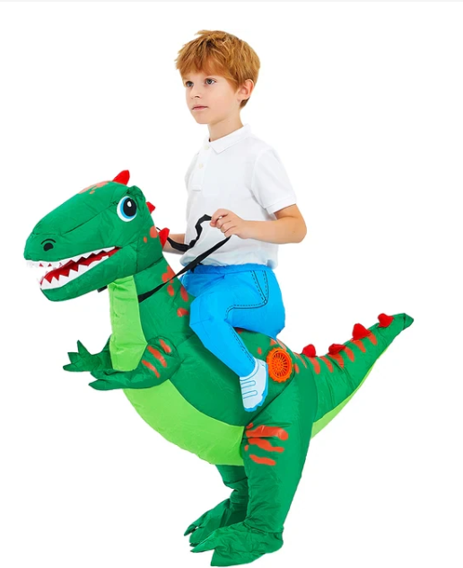 Dinosauriër Kostuum voor kinderen voor carnaval in de kleur Groene Dinosaur voor in stijl geschikt voor alle seizoenen.
