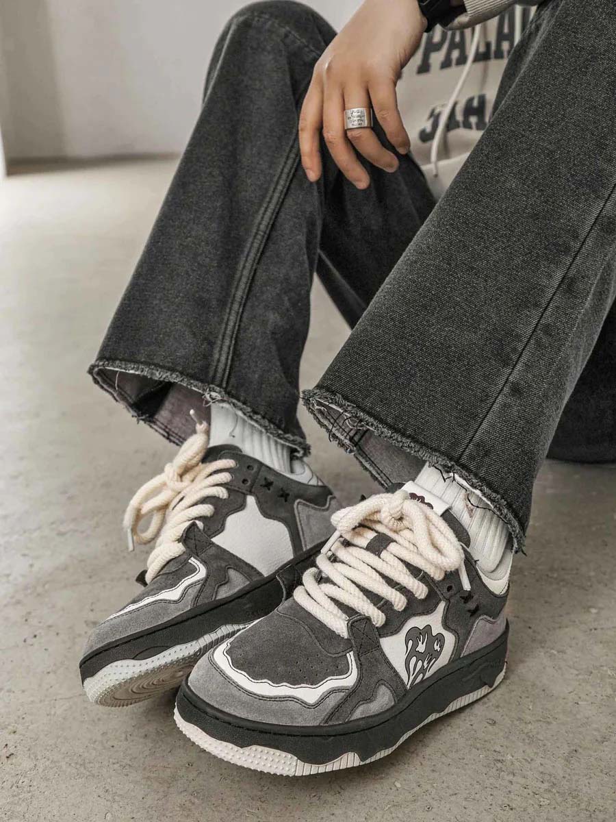 Dion | Vintage skate schoenen voor heren in de kleur Grijs voor heren in Streetwear stijl ideaal voor de winter