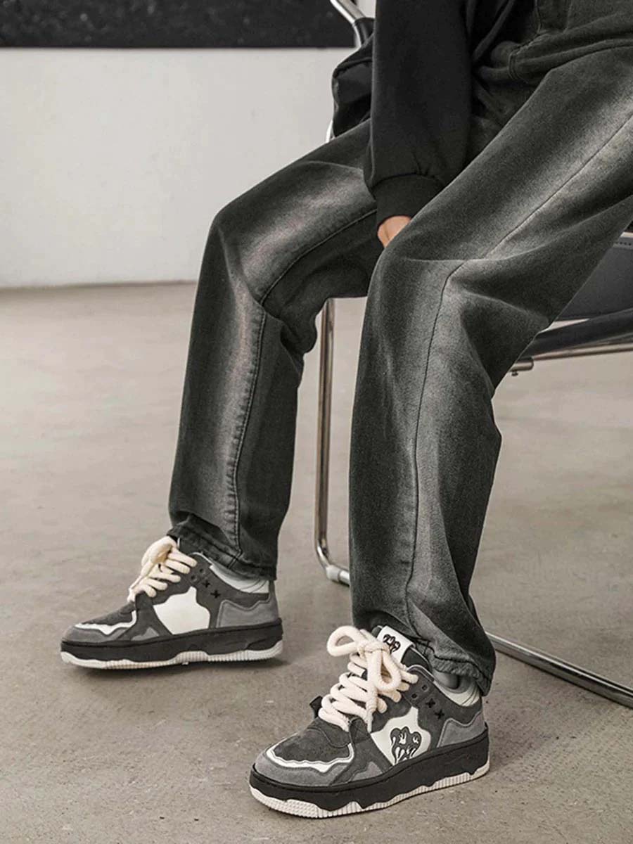 Dion | Vintage skate schoenen voor heren in de kleur Grijs voor heren in Streetwear stijl ideaal voor de winter