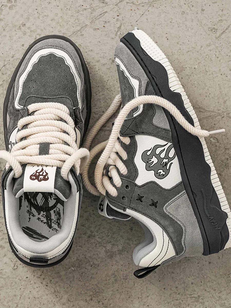 Dion | Vintage skate schoenen voor heren in de kleur Grijs voor heren in Streetwear stijl ideaal voor de winter