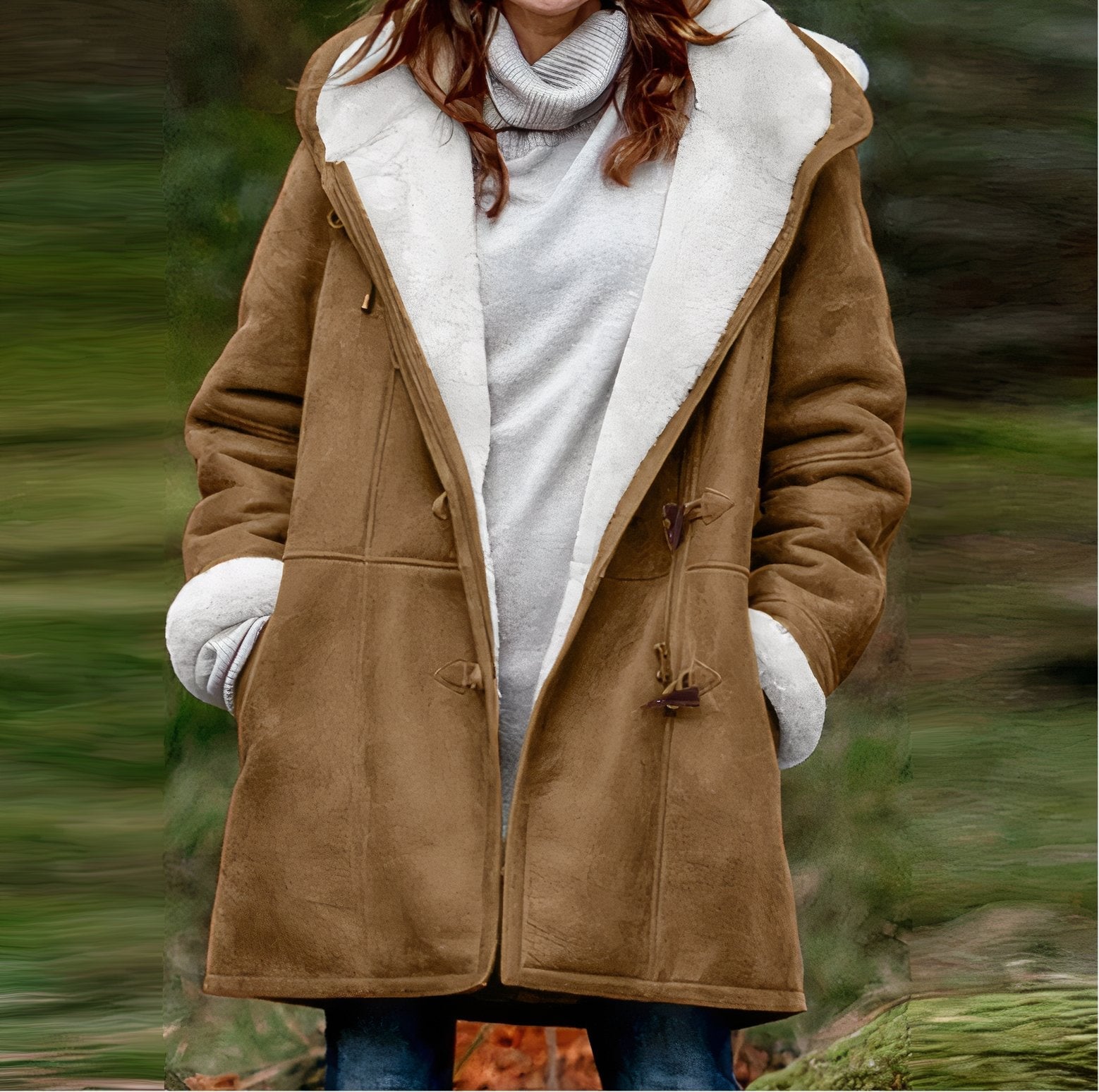 Eefje | Stijlvolle fluwelen cape in de kleur Bruin voor dames in stijl ideaal voor de herfst.