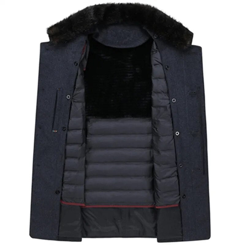 Eendendons Jas in de kleur Grijs voor heren in stijl ideaal voor de winter