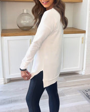 Effen sweatshirt met lange mouwen in de kleur Wit voor dames in Casual stijl ideaal voor de herfst.