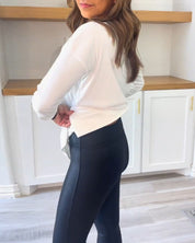 Effen sweatshirt met lange mouwen in de kleur Wit voor dames in Casual stijl ideaal voor de herfst.