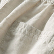 Elias | Gestreept katoenen overhemd & linnen broek met rechte pijpen in de kleur Marineblauw voor heren in Beach stijl ideaal voor de zomer.