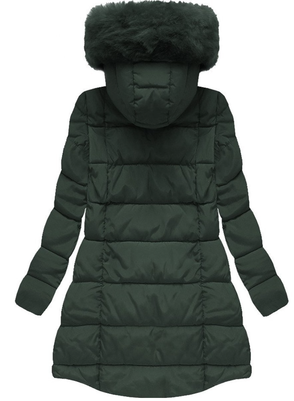 Elisabeth | Gewatteerde jas met pluche voering in de kleur Groen voor dames in stijl ideaal voor de winter