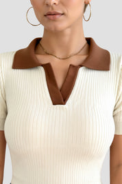 Elisabeth | Stijlvolle Katoenen Polo met Kleurblokken