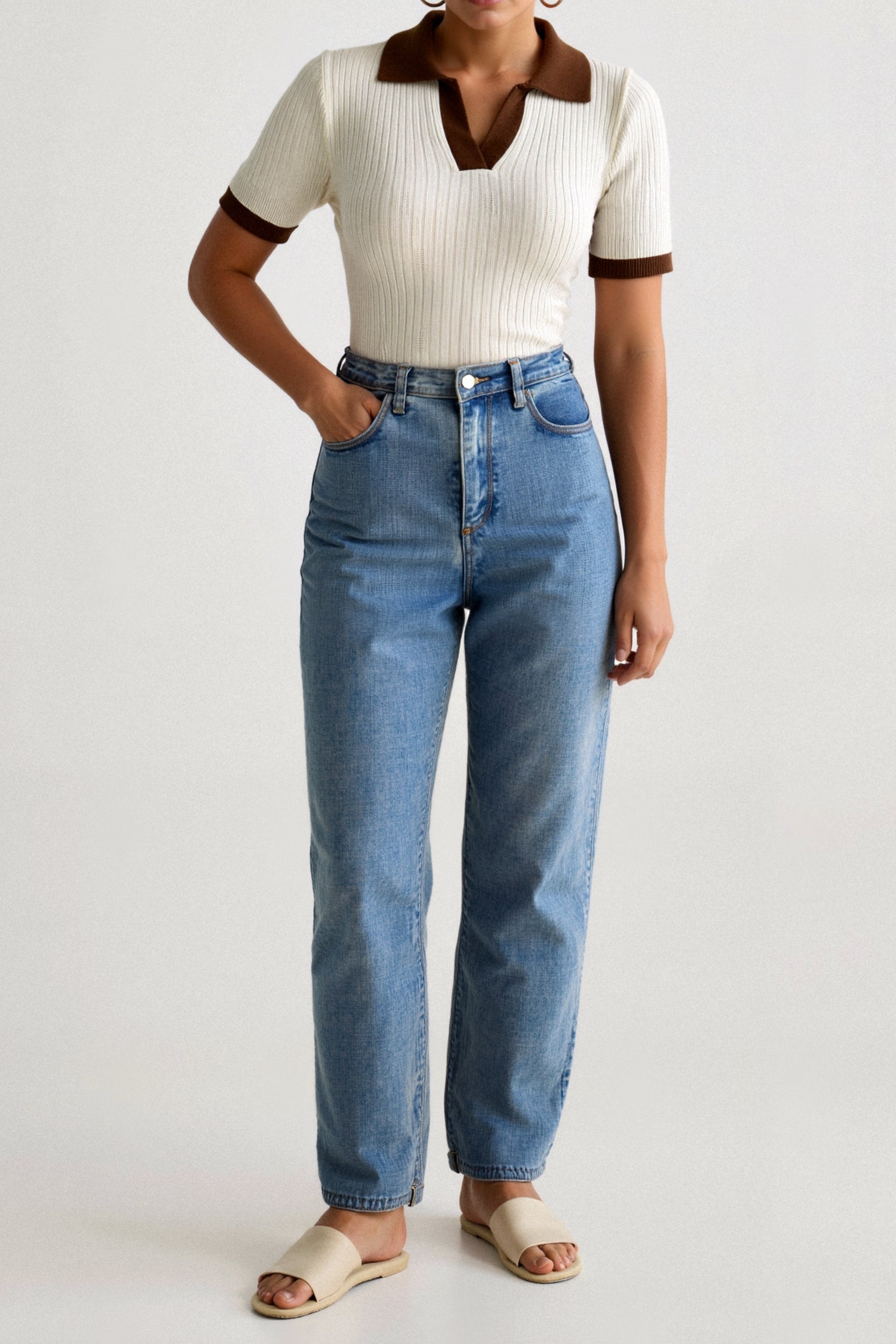 Elisabeth | Stijlvolle Katoenen Polo met Kleurblokken