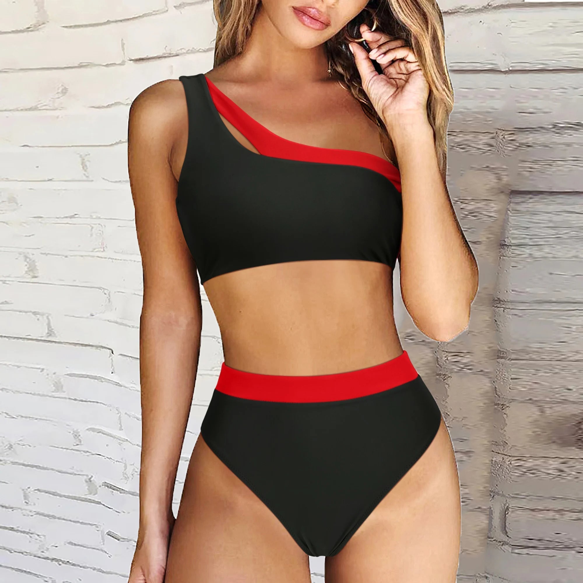 Elsje | Trendy & sexy off-shoulder bikini in de kleur Legergroen voor dames in Beach stijl ideaal voor de zomer.