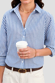 Emilie | Stijlvolle Gestreepte Katoenen Blouse