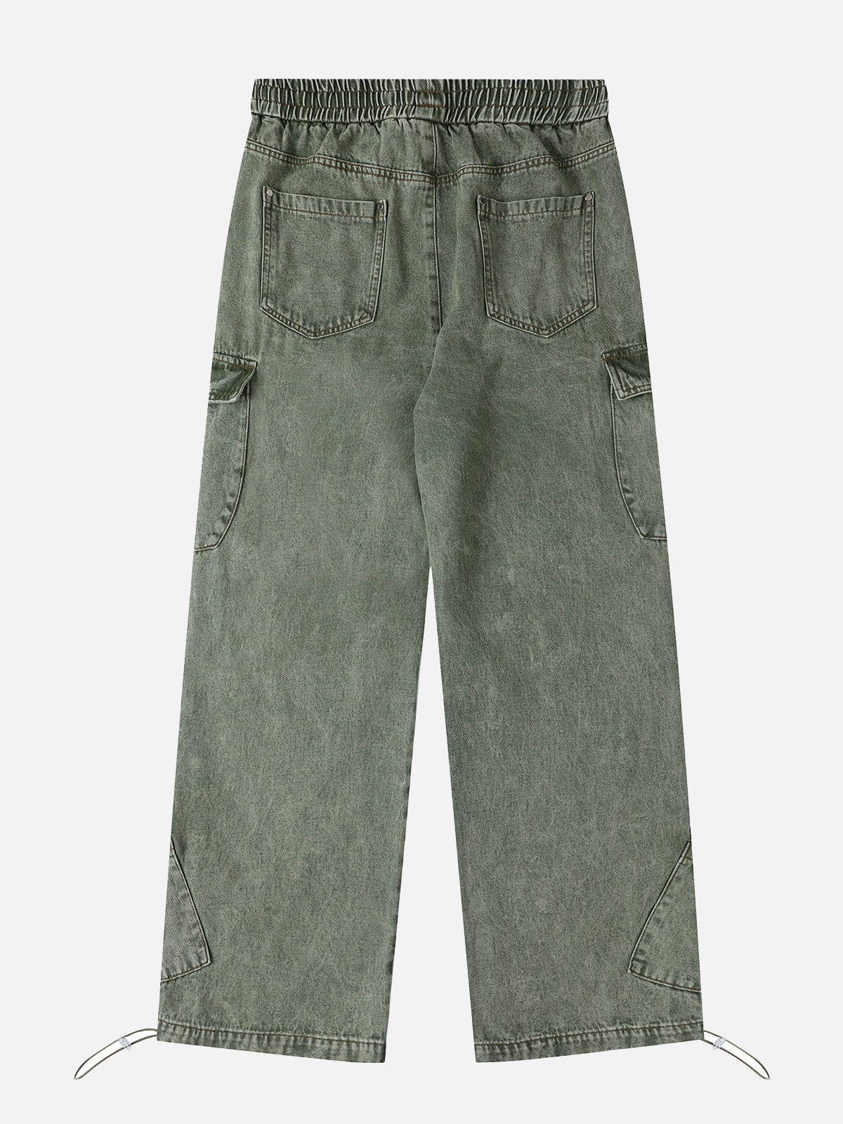Esmée | Cargo Jeans met Trekkoord in de kleur Groen voor dames in Outdoor stijl ideaal voor de herfst.