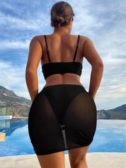 Esmee | Driedelige & stijlvolle bikiniset in de kleur Zwart voor dames in Beach stijl ideaal voor de zomer.