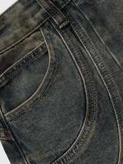 Estella | Vintage gewassen street jeans in de kleur Bruin voor dames in stijl geschikt voor alle seizoenen.