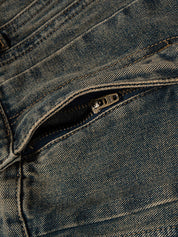 Estella | Vintage gewassen street jeans in de kleur Bruin voor dames in stijl geschikt voor alle seizoenen.