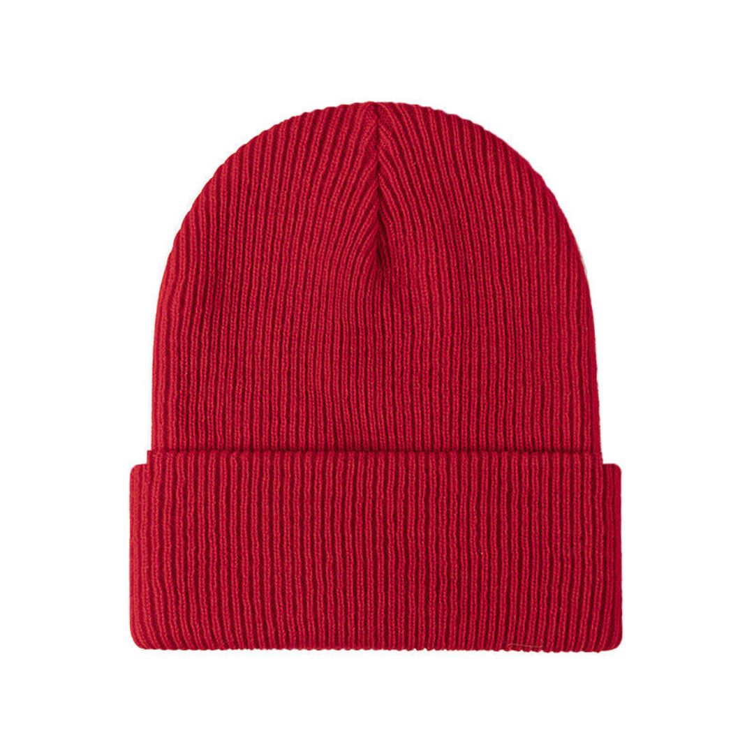 Evelien | Veelzijdige & warme gebreide beanie in de kleur Rood voor dames in Lounge stijl ideaal voor de winter