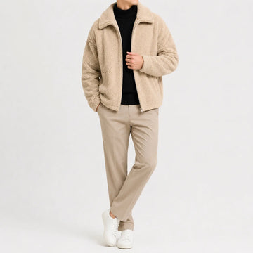 Puffer jacket met sherpa fleece