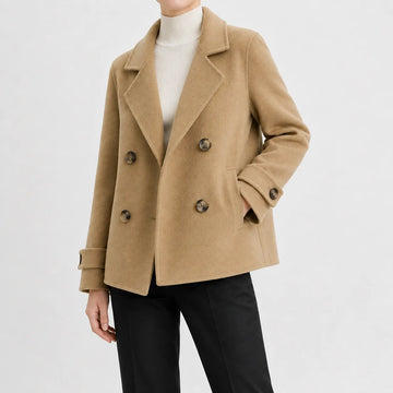 Korte trenchcoat met dubbele knopen