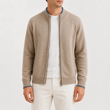 Zip-up trui met gebreide textuur
