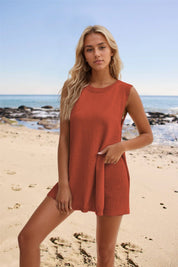 Fabienne | Set met ingebouwde broeken in de kleur Rood voor dames in Smart-casual stijl ideaal voor de zomer.