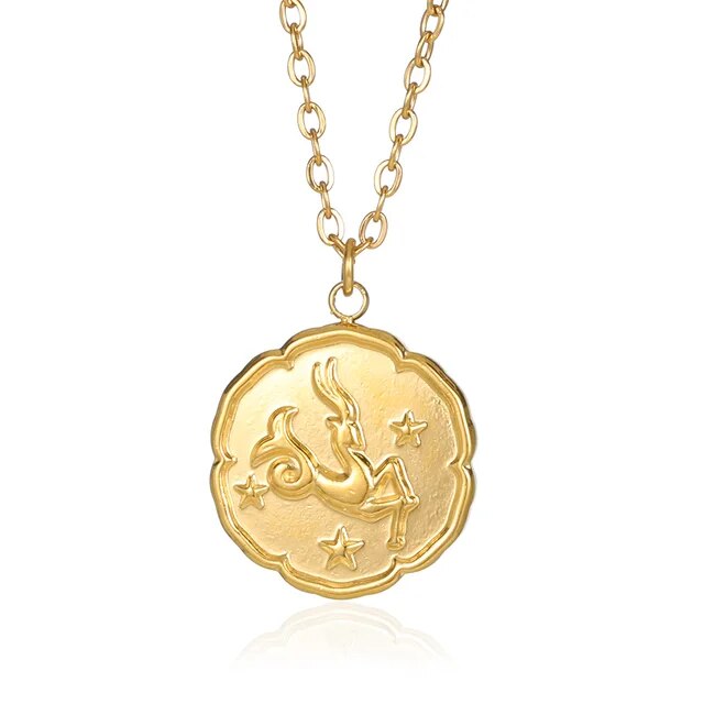 Fabio | Gouden sterrenbeeld ketting in de kleur Aries voor heren in stijl geschikt voor alle seizoenen.