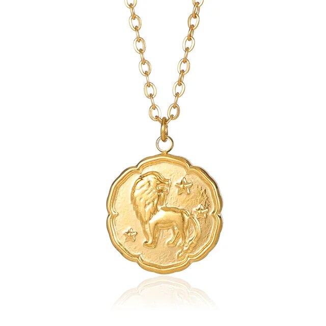 Fabio | Gouden sterrenbeeld ketting in de kleur Leo voor heren in stijl geschikt voor alle seizoenen.