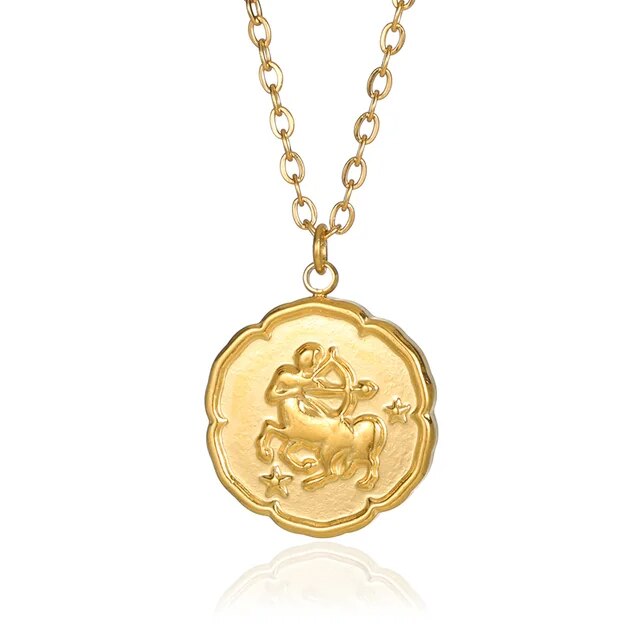 Fabio | Gouden sterrenbeeld ketting in de kleur Sagittarius voor heren in stijl geschikt voor alle seizoenen.