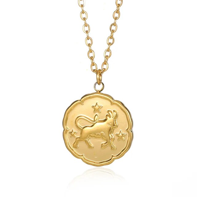 Fabio | Gouden sterrenbeeld ketting in de kleur Taurus voor heren in stijl geschikt voor alle seizoenen.