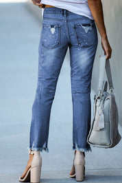 Fay | Casual broek moet scheuren voor vrouwen in de kleur Zwart voor dames in stijl ideaal voor de lente.