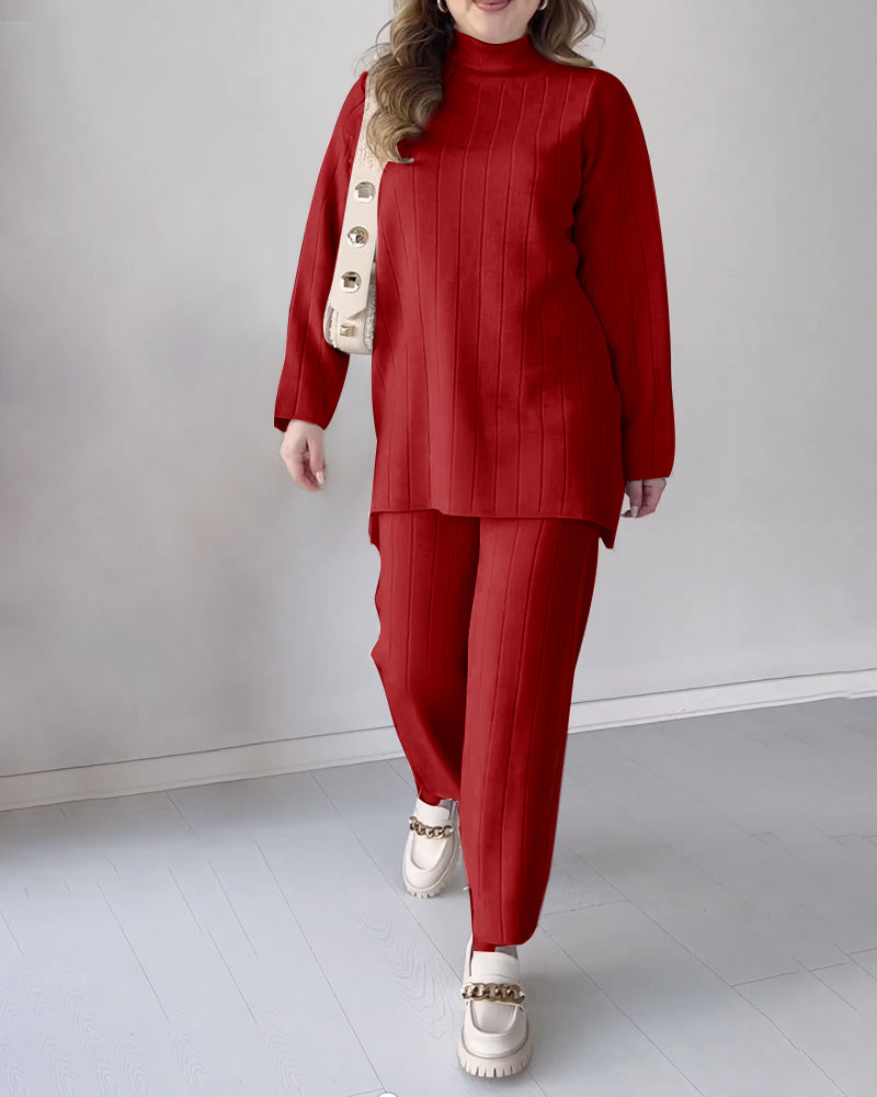 Femke | Dames 2-delige set in de kleur Rood voor dames in stijl ideaal voor de winter