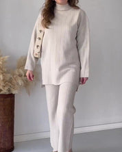 Femke | Dames 2-delige set in de kleur Wit voor dames in stijl ideaal voor de winter