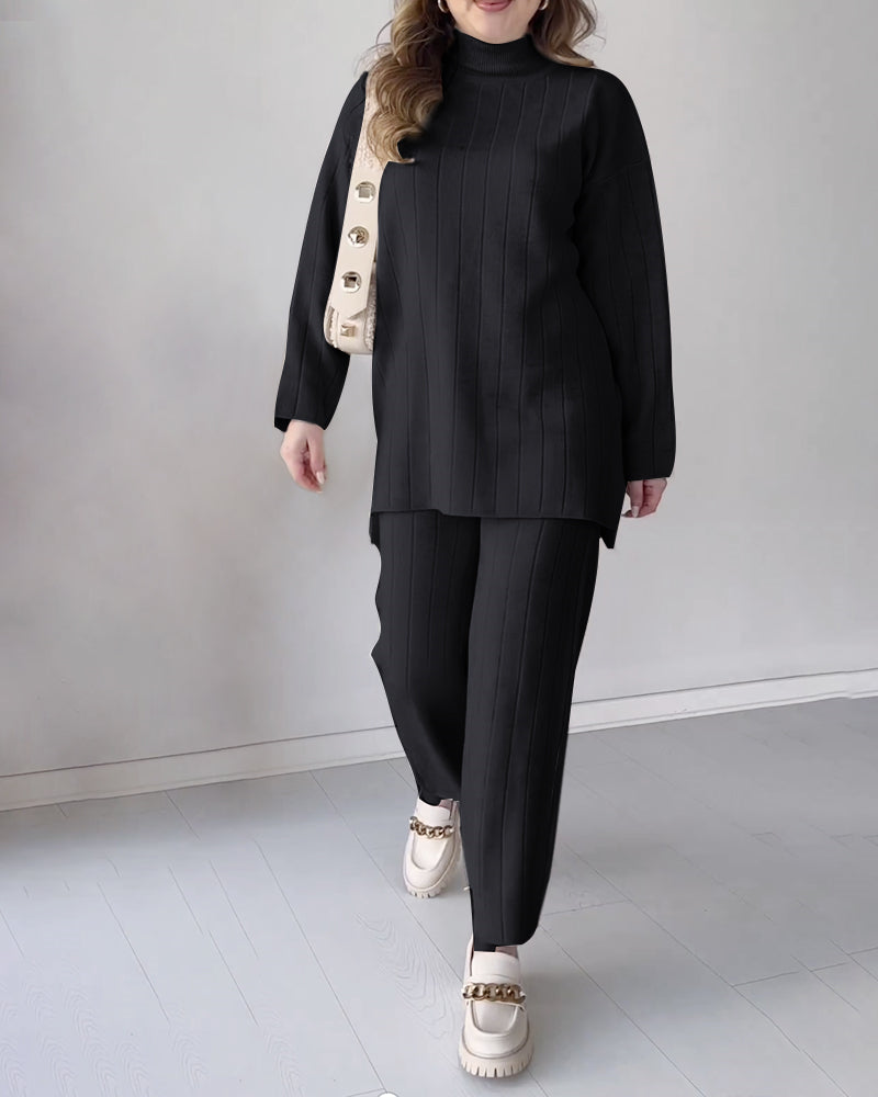 Femke | Dames 2-delige set in de kleur Zwart voor dames in stijl ideaal voor de winter