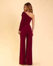 Femke | Stijlvolle Bordeauxrode Jumpsuit met Eén Schouder