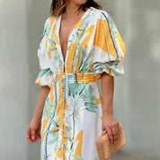 Femke | Elegante maxi jurk in de kleur Geel voor dames in stijl ideaal voor de zomer.