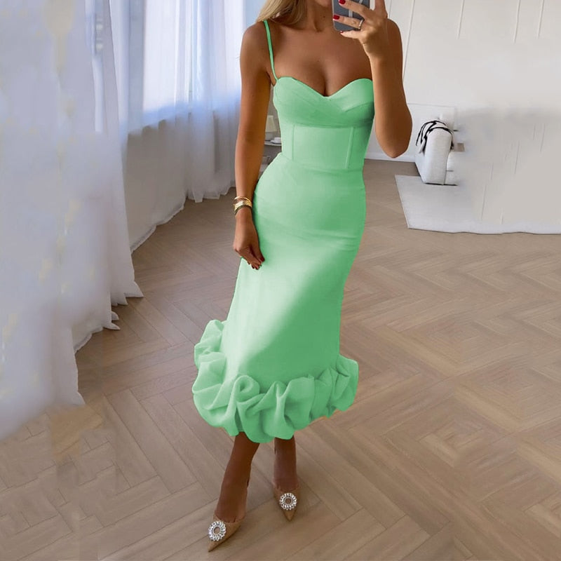 Femke | Prachtige Maxi Jurk in de kleur Groen voor dames in stijl ideaal voor de lente.