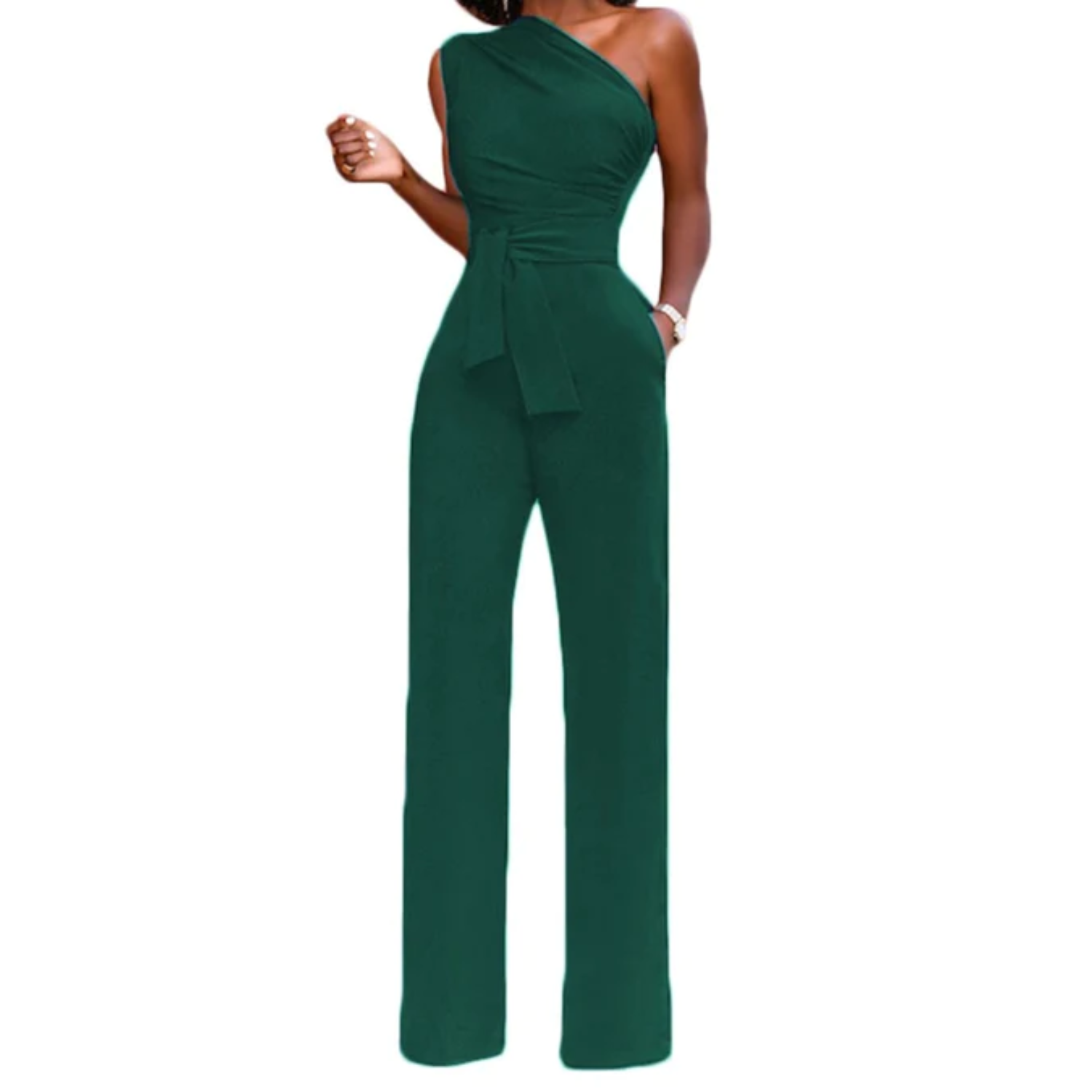 Femke | Strakke en stijlvolle jumpsuit in de kleur Groen voor dames in Party stijl ideaal voor de herfst.