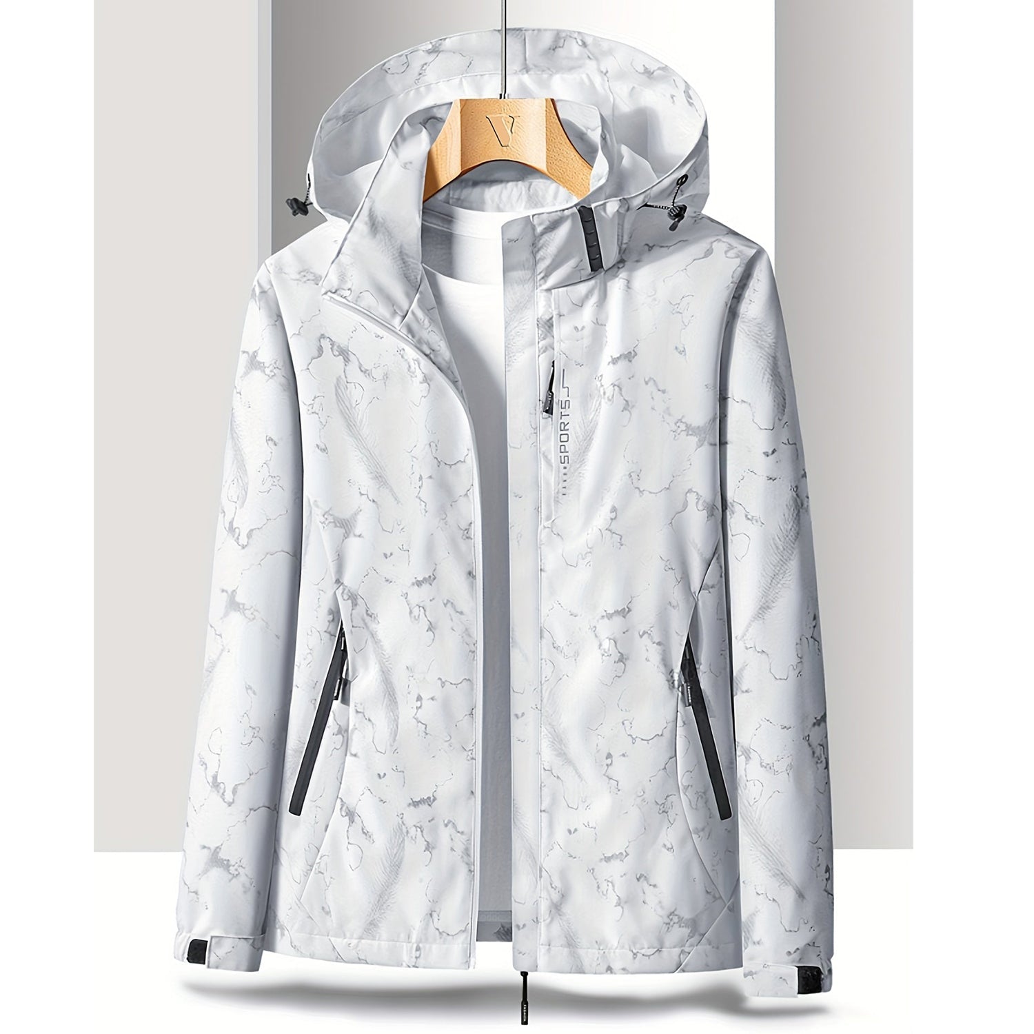 Femke | Wind- en waterdicht dames sportjack met capuchon in de kleur Wit voor dames in Outdoor stijl ideaal voor de herfst.