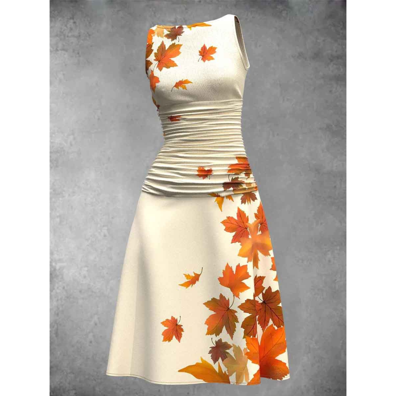 Femke | Zomerjurk met print in de kleur Lichtbruin voor dames in Streetwear stijl ideaal voor de zomer.