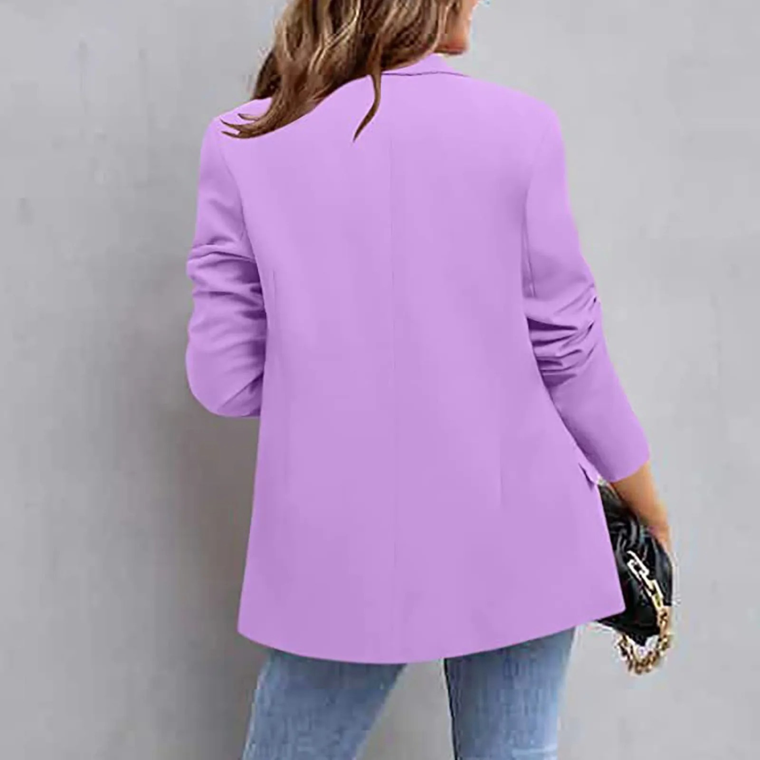 Fenna | Koreaanse dames blazer in de kleur Paars voor dames in Formal stijl ideaal voor de herfst.