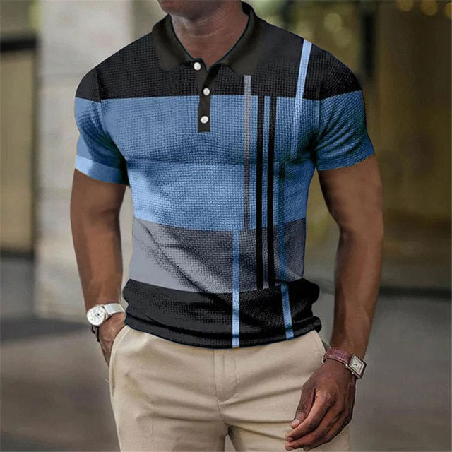 Finn | Klassieke polo met moderne twist in de kleur Blauw voor heren in Heritage stijl ideaal voor de lente.