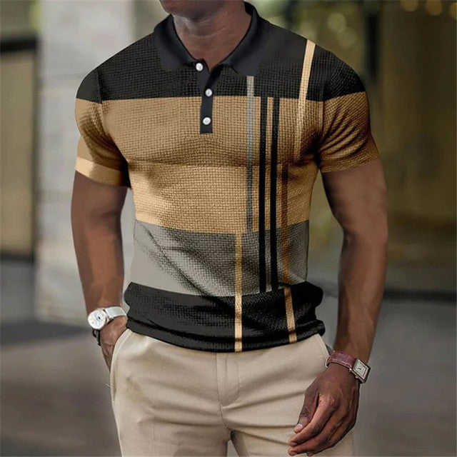 Finn | Klassieke polo met moderne twist in de kleur Geel voor heren in Heritage stijl ideaal voor de lente.