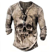 Retro Skull Lange Mouw T-shirt - Vintage Stijl en Ultiem Comfort