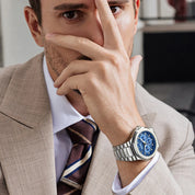 Finn | Roestvrijstalen horloge (waterdicht) in de kleur Blauw voor heren in Outdoor stijl geschikt voor alle seizoenen.