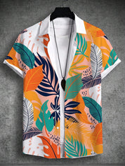 Fleurig zomer shirt met tropische print in de kleur Oranje voor heren in stijl ideaal voor de zomer.