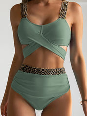 Flitsend & trendy bikini in de kleur Legergroen voor dames in Beach stijl ideaal voor de zomer.